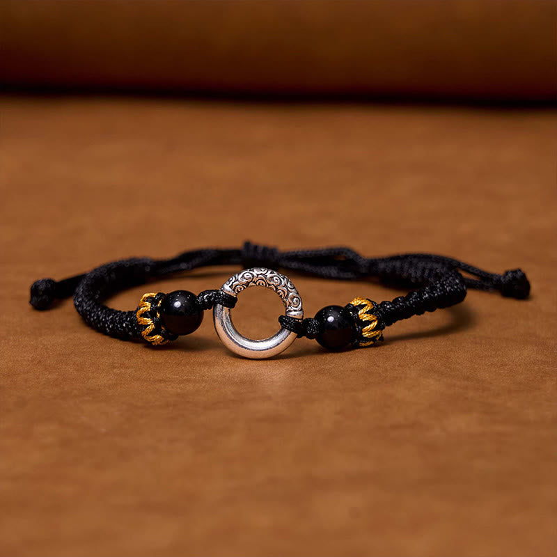 Buddha Stones 925 Sterling Silver Plated Copper Peace Buckle Protection Braided String Bracelet - image 11