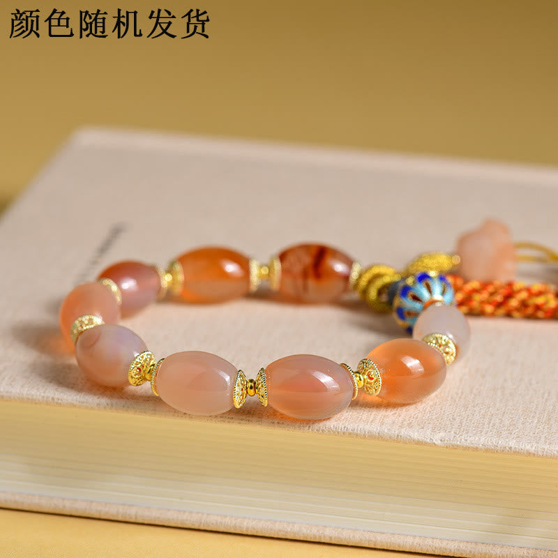 Buddha Stones Tibetan White Jade Agate Strength Confidence Bracelet - image 3
