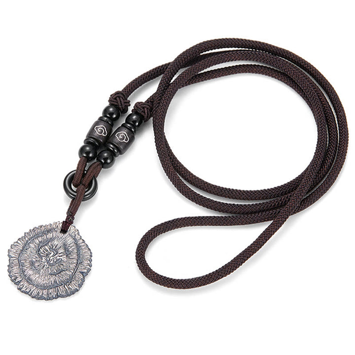 Buddha Stones 999 Sterling Silver Sophora Flavescens Cotton Rope Necklace Pendant - image 3