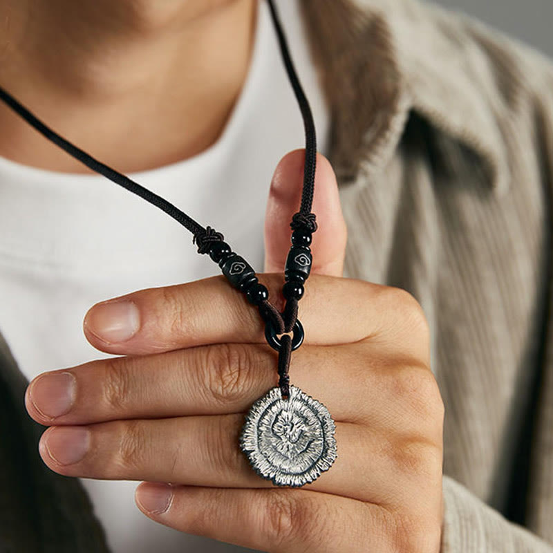 Buddha Stones 999 Sterling Silver Sophora Flavescens Cotton Rope Necklace Pendant - image 8