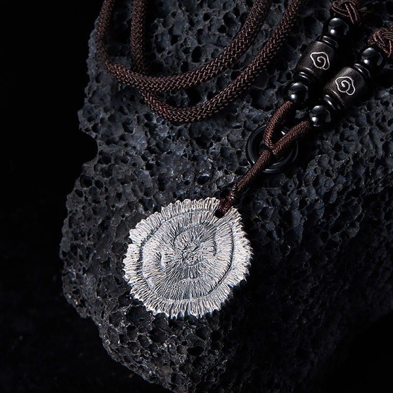 Buddha Stones 999 Sterling Silver Sophora Flavescens Cotton Rope Necklace Pendant - image 1