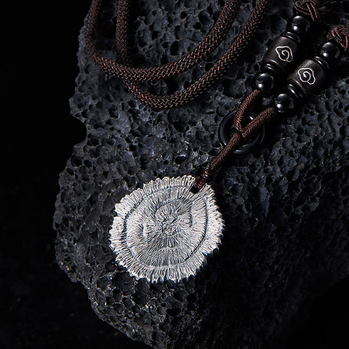 Buddha Stones 999 Sterling Silver Sophora Flavescens Cotton Rope Necklace Pendant - image 1
