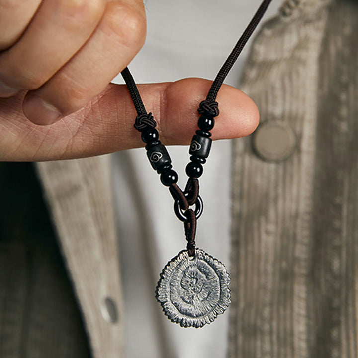 Buddha Stones 999 Sterling Silver Sophora Flavescens Cotton Rope Necklace Pendant - image 7