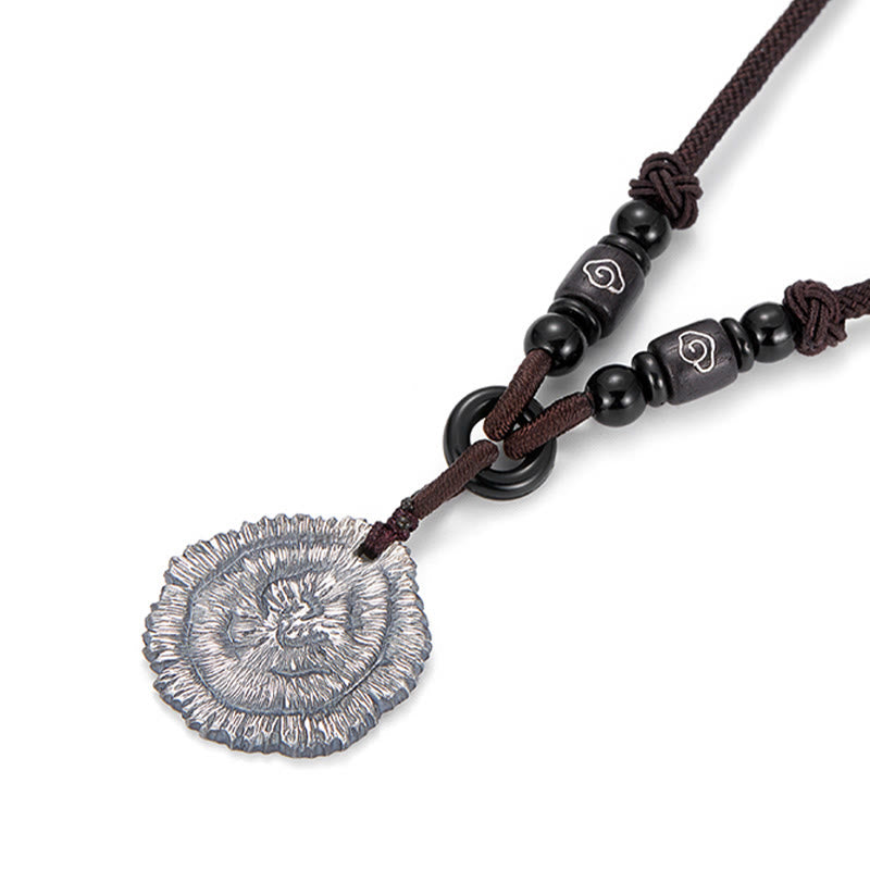 Buddha Stones 999 Sterling Silver Sophora Flavescens Cotton Rope Necklace Pendant - image 11