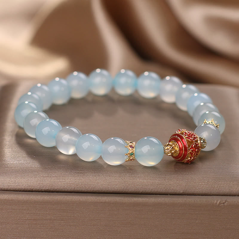 Buddha Stones Natural Aquamarine Flower Bead Healing Bracelet - image 4