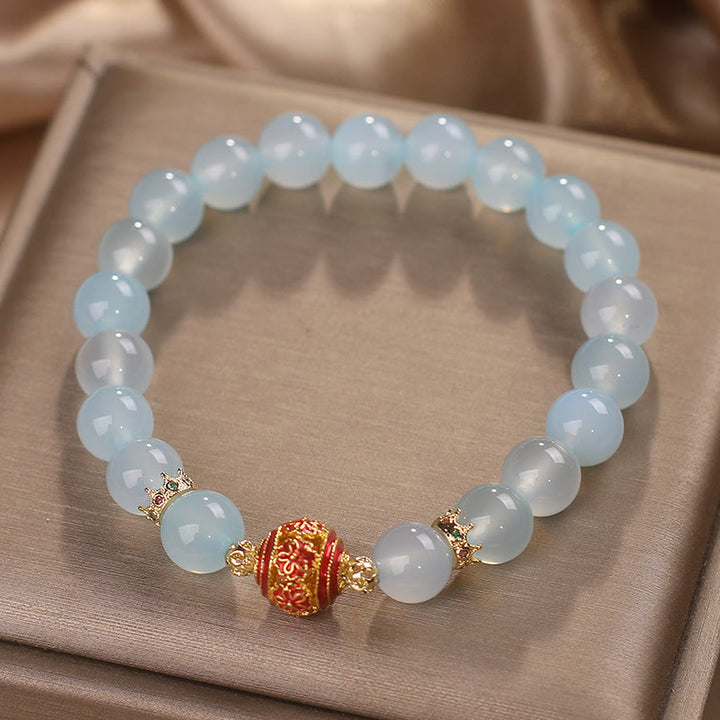 Buddha Stones Natural Aquamarine Flower Bead Healing Bracelet - image 2