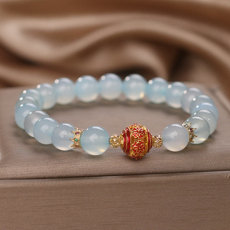 Buddha Stones Natural Aquamarine Flower Bead Healing Bracelet - image 6