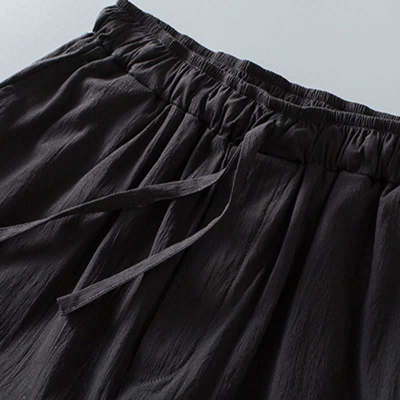 Buddha Stones Tang Frog-Button Three Quarter Sleeve Shirt Pants Men's Suit - image 14