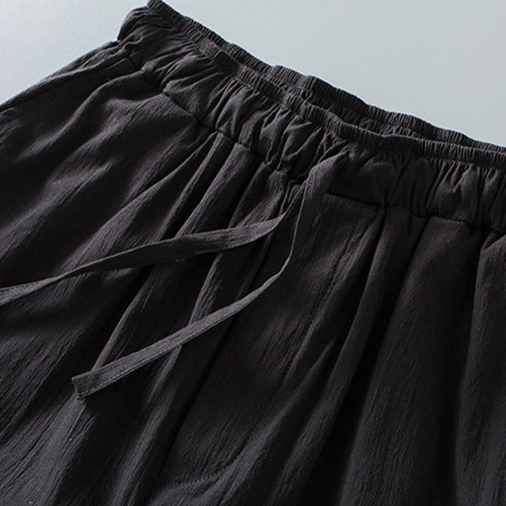 Buddha Stones Tang Frog-Button Three Quarter Sleeve Shirt Pants Men's Suit - image 14