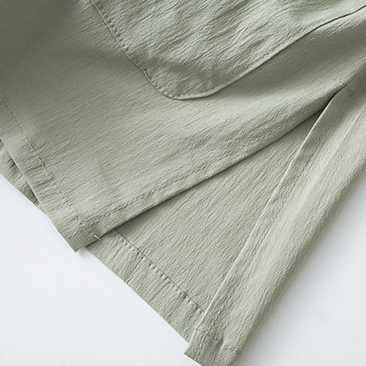 Buddha Stones Tang Frog-Button Three Quarter Sleeve Shirt Pants Men's Suit - image 10