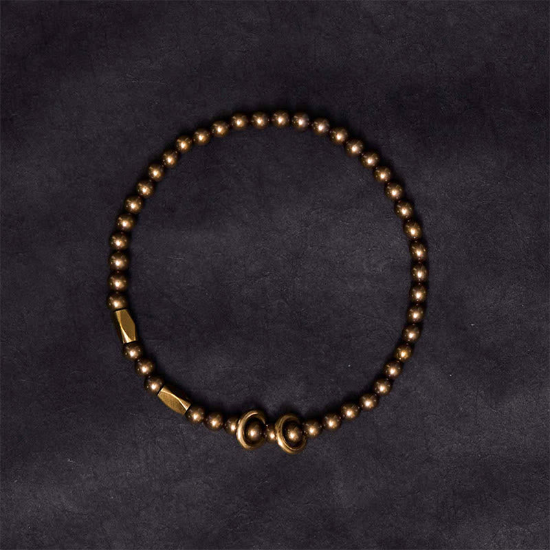 Buddha Stones Wealth Self Care Copper Brass Beads Design Couple Bracelet - image 3