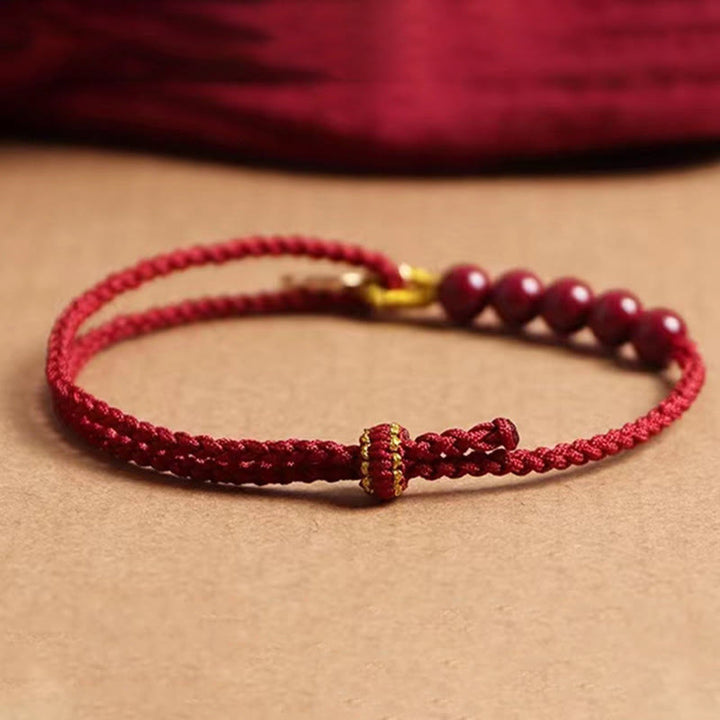 Buddha Stones Cinnabar Fu Character Beads Blessing Red String Handmade Braided Bracelet - image 3