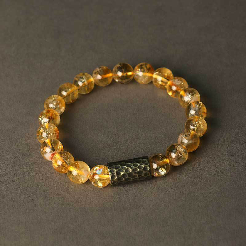 Buddha Stones Citrine Sandalwood Bodhi Seed Protection Double Wrap Bracelet - image 10