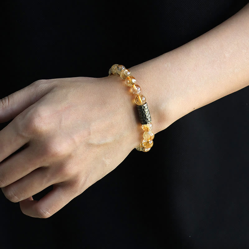 Buddha Stones Citrine Sandalwood Bodhi Seed Protection Double Wrap Bracelet - image 11