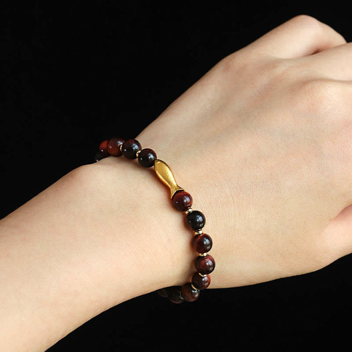 Buddha Stones Tiger Eye Koi Fish Courage Bracelet - image 3