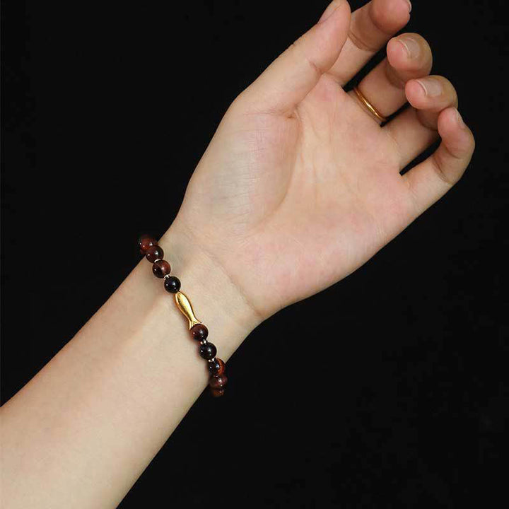 Buddha Stones Tiger Eye Koi Fish Courage Bracelet - image 2