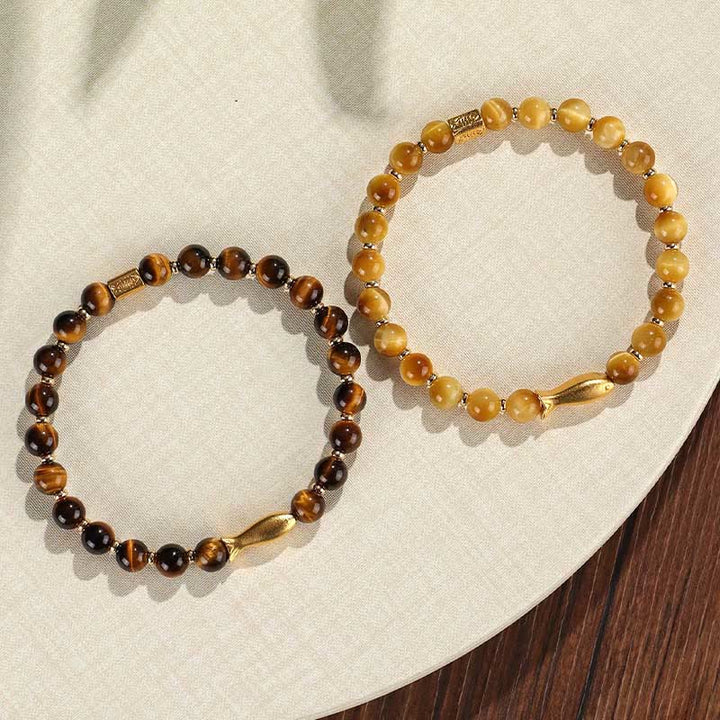 Buddha Stones Tiger Eye Koi Fish Courage Bracelet - image 11