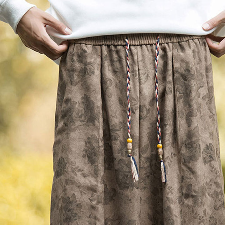 Buddha Stones Casual Flower Corduroy Cotton Men's Pants With Big Pockets - image 11