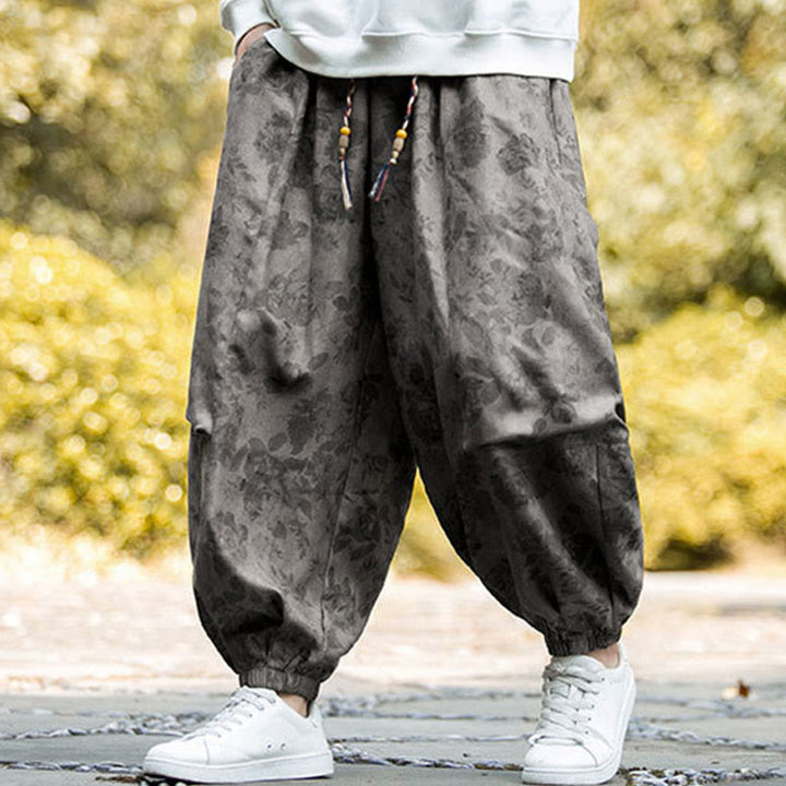 Buddha Stones Casual Flower Corduroy Cotton Men's Pants With Big Pockets - DimGray - US/UK/AU46,EU56 (5XL) - image 15