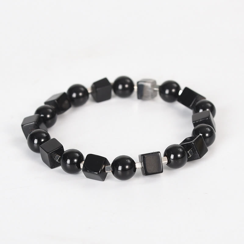 Buddha Stones Various Crystals Black Obsidian Purification Bracelet - Black Obsidian(Wrist Circumference: 14-16cm) - image 0