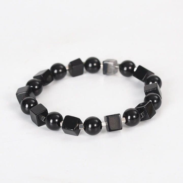 Buddha Stones Various Crystals Black Obsidian Purification Bracelet - Black Obsidian(Wrist Circumference: 14-16cm) - image 0