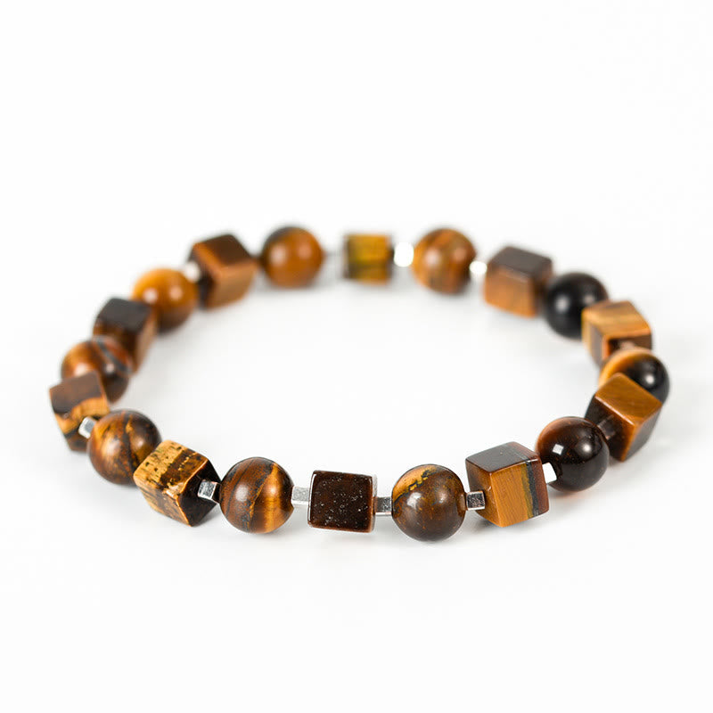 Buddha Stones Various Crystals Black Obsidian Purification Bracelet - Tiger Eye(Wrist Circumference: 14-16cm) - image 8