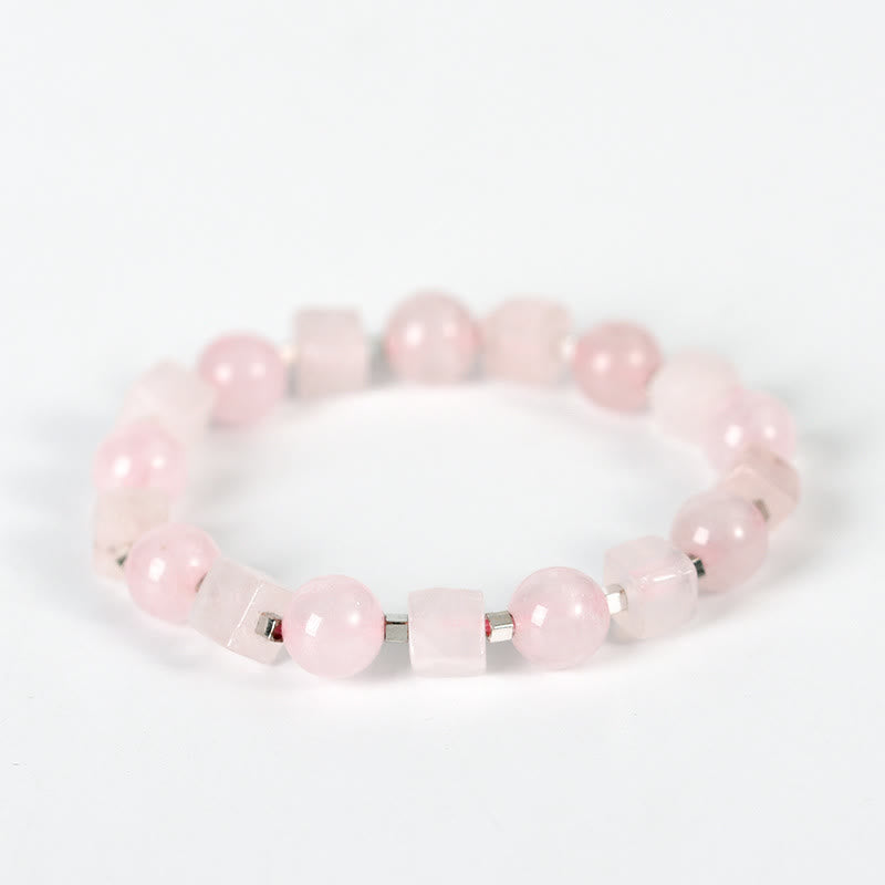 Buddha Stones Various Crystals Black Obsidian Purification Bracelet - Pink Crystal(Wrist Circumference: 14-16cm) - image 6