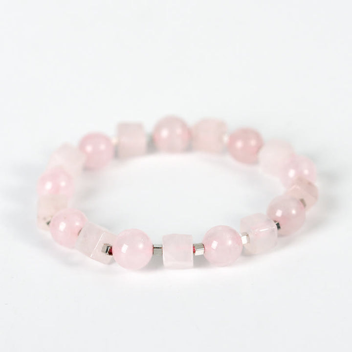 Buddha Stones Various Crystals Black Obsidian Purification Bracelet - Pink Crystal(Wrist Circumference: 14-16cm) - image 6