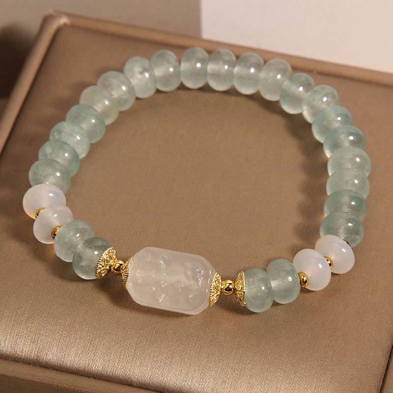 Buddha Stones Aquamarine Jade Abacus Beads Serenity Bracelet - image 4