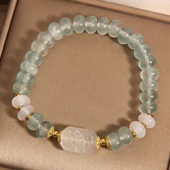Buddha Stones Aquamarine Jade Abacus Beads Serenity Bracelet - image 2