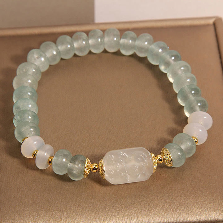 Buddha Stones Aquamarine Jade Abacus Beads Serenity Bracelet - Aquamarine Jade(Wrist Circumference: 14-16cm) - image 0