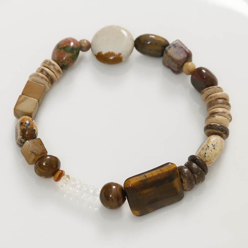 Buddha Stones Coconut Shell Tiger Eye Courage Bracelet - image 6