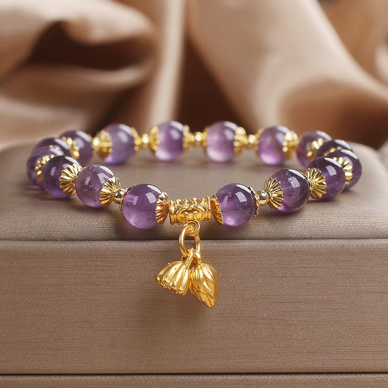 Buddha Stones Amethyst Increases Nobility Bracelet - Amethyst(Wrist Circumference: 14-16cm) - image 0