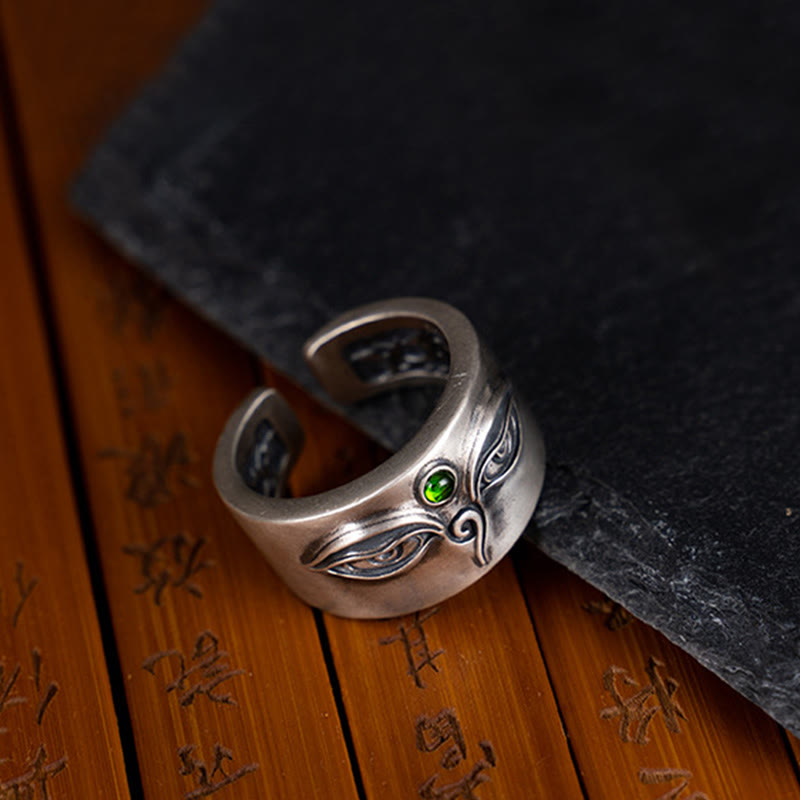 Buddha Stones 925 Sterling Silver Bodhisattva Tara Calm Adjustable Ring - image 3