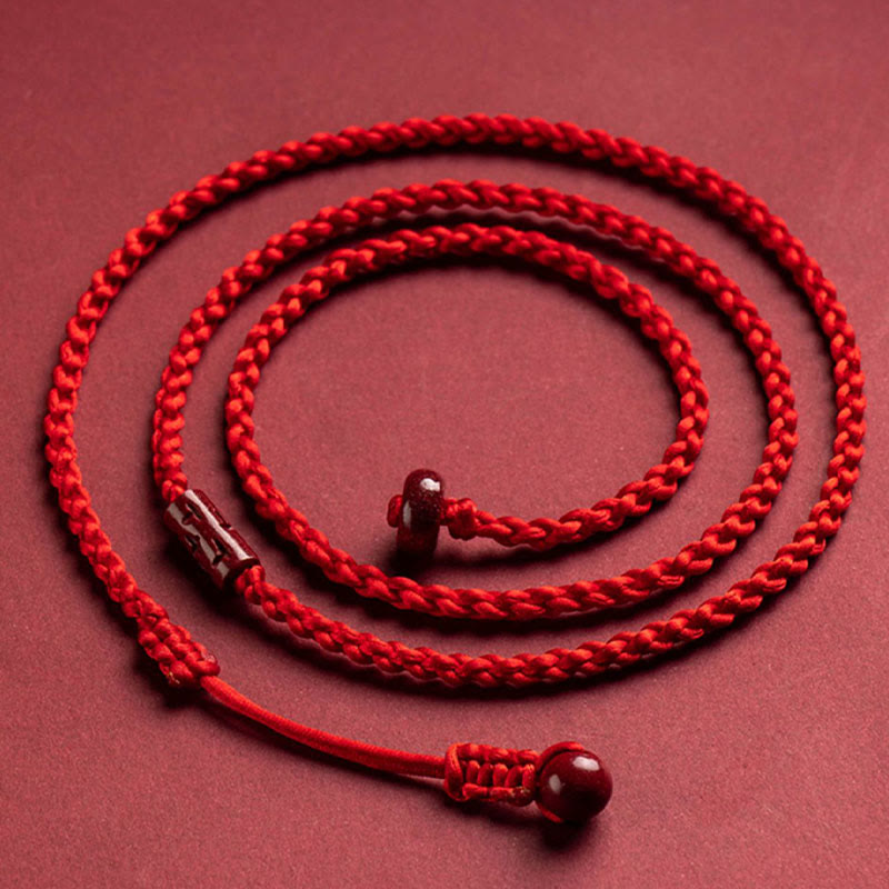 Buddha Stones Natural Cinnabar Calm Blessing Red String Belly Chain - image 1