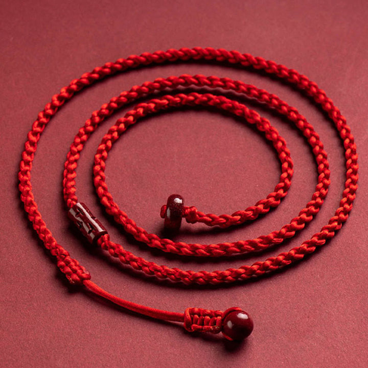 Buddha Stones Natural Cinnabar Calm Blessing Red String Belly Chain - image 1