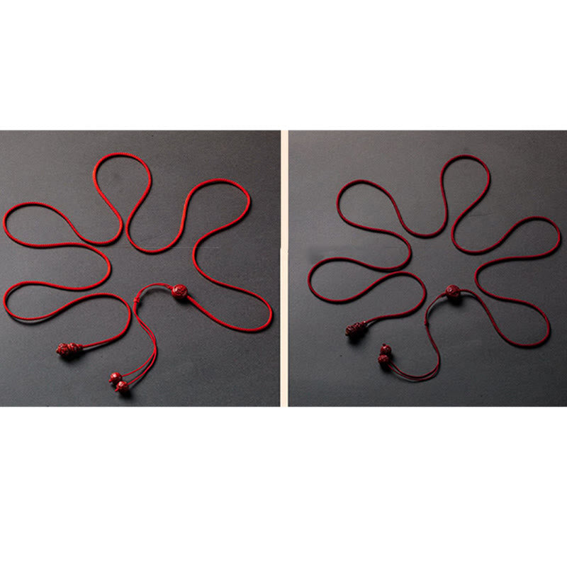 Buddha Stones Natural Cinnabar Chinese Zodiac Gourd Calm Blessing Red String Belly Chain - image 17