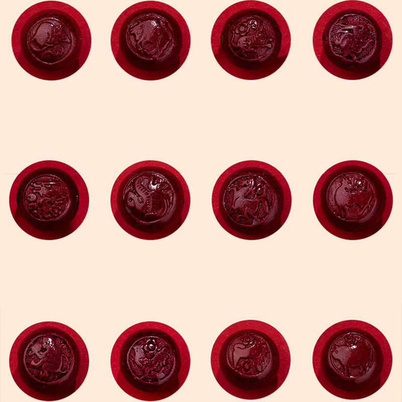 Buddha Stones Natural Cinnabar Chinese Zodiac Gourd Calm Blessing Red String Belly Chain - image 3