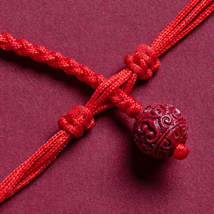 Buddha Stones Natural Cinnabar PiXiu Calm Blessing Red String Belly Chain - image 10