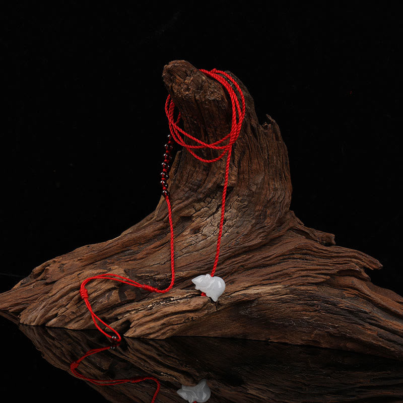 Buddha Stones Chinese Zodiac Natural Garnet Peace Buckle Blessing Red String Belly Chain - image 7