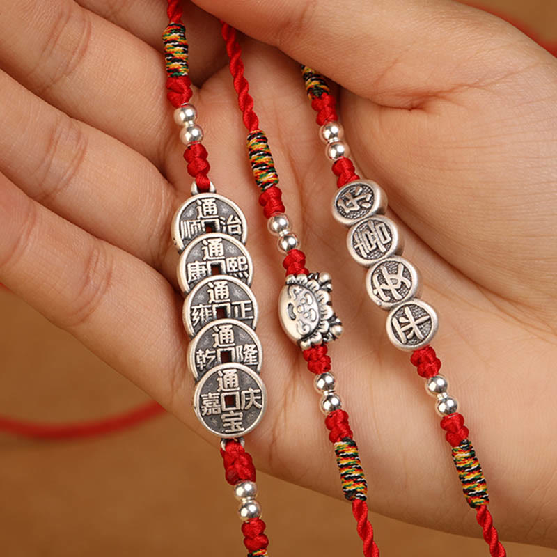 Buddha Stones 999 Sterling Silver Blessing Red String Belly Chain - image 23