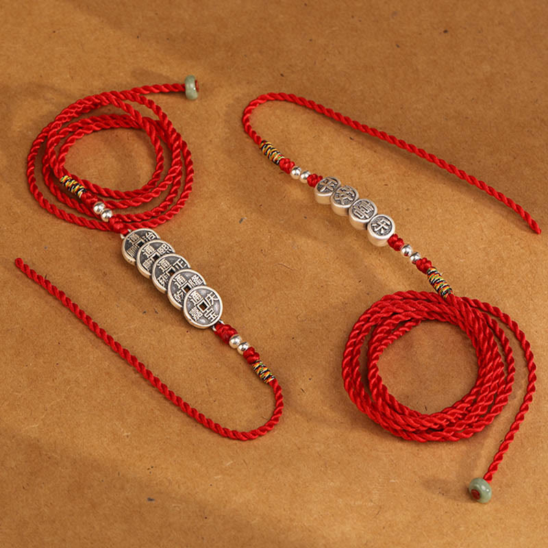 Buddha Stones 999 Sterling Silver Blessing Red String Belly Chain - image 20