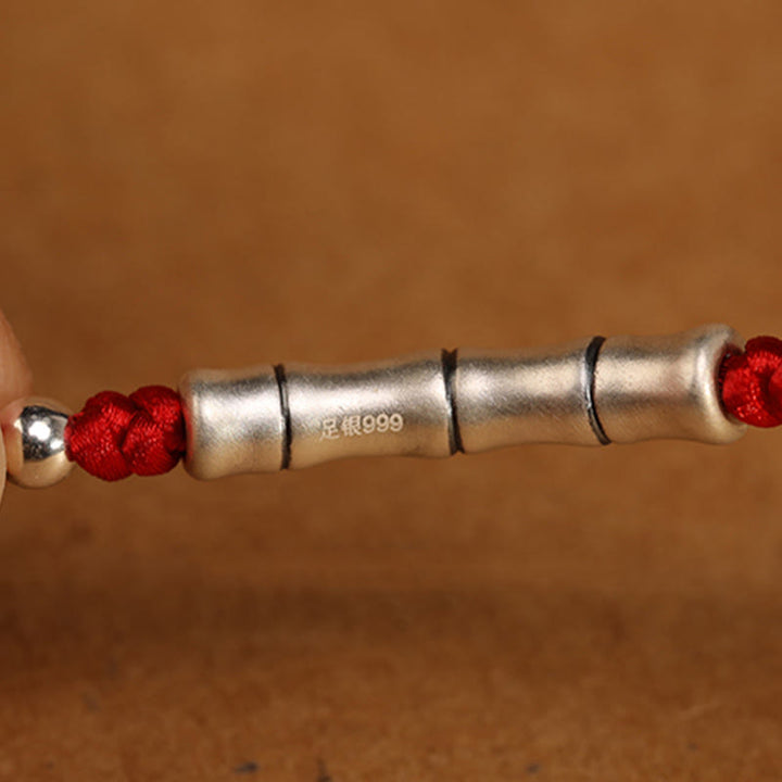 Buddha Stones 999 Sterling Silver Blessing Red String Belly Chain - image 12