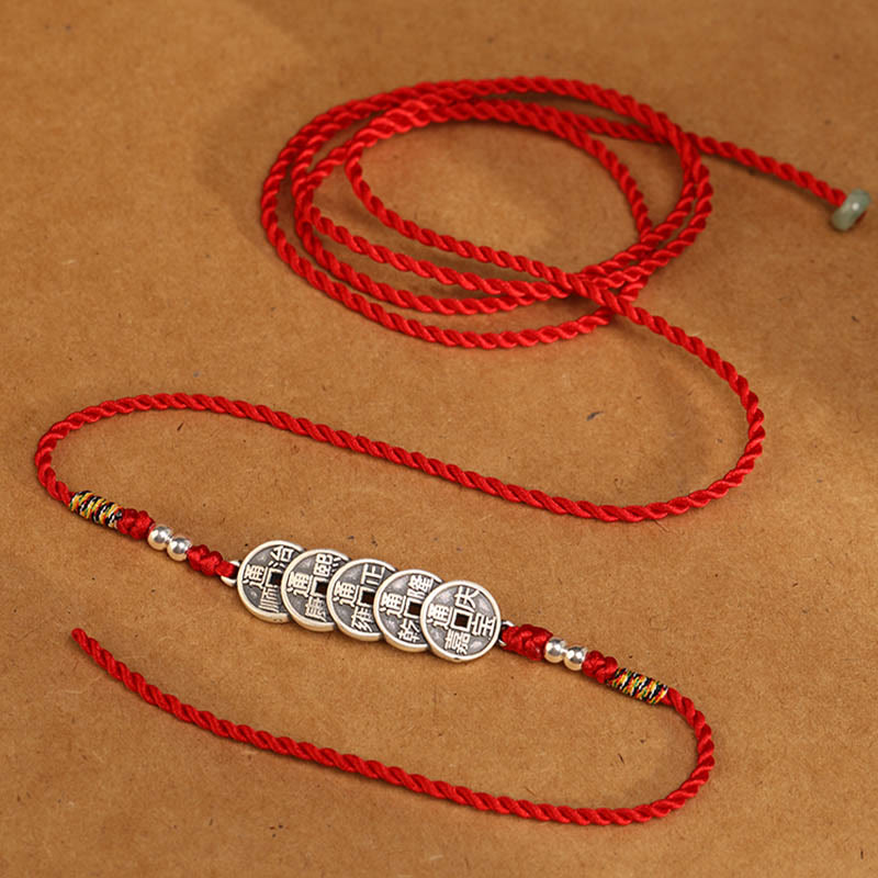Buddha Stones 999 Sterling Silver Blessing Red String Belly Chain - image 16