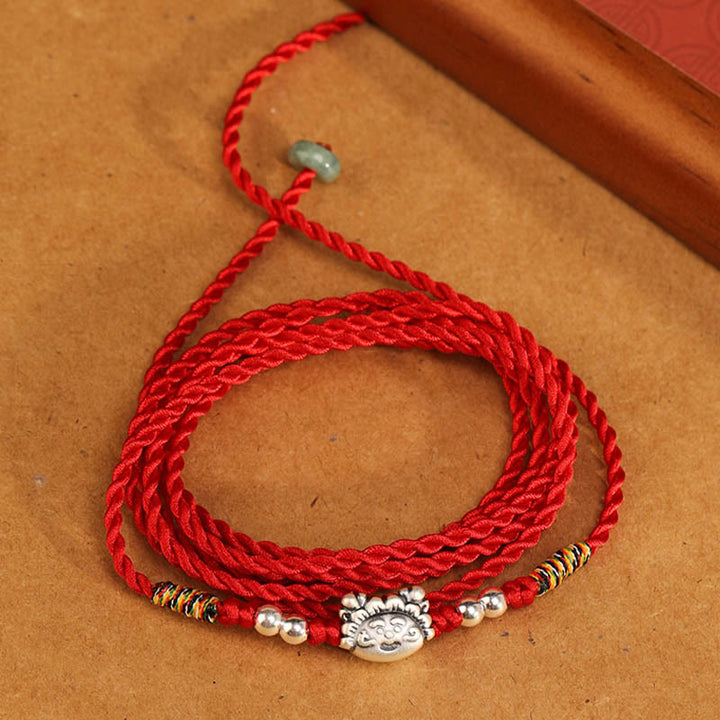 Buddha Stones 999 Sterling Silver Blessing Red String Belly Chain - image 2