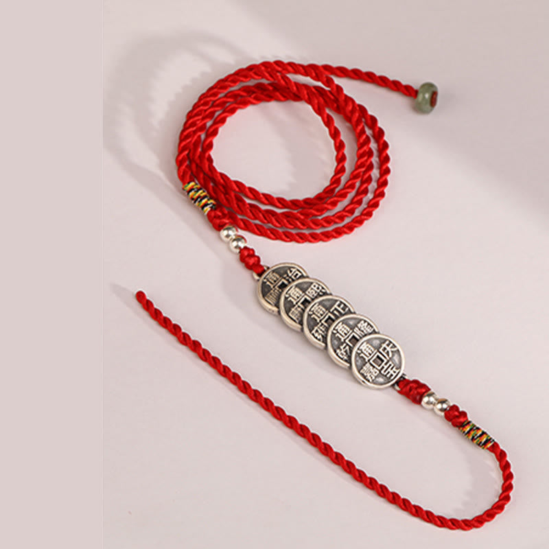Buddha Stones 999 Sterling Silver Blessing Red String Belly Chain - image 18