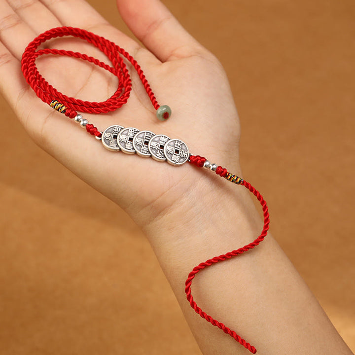 Buddha Stones 999 Sterling Silver Blessing Red String Belly Chain - image 19