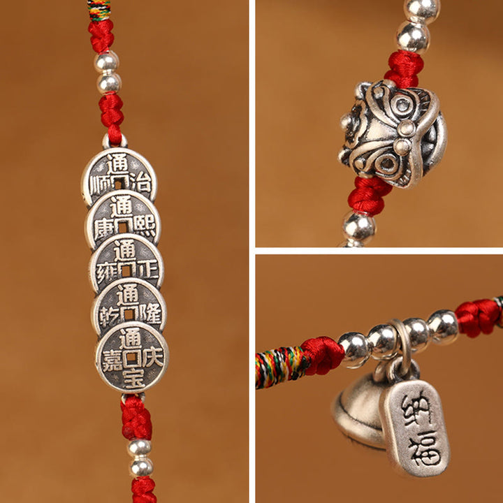 Buddha Stones 999 Sterling Silver Blessing Red String Belly Chain - image 21