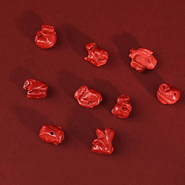 Buddha Stones Natural Cinnabar Dragon Blessing Red String Belly Chain - image 16