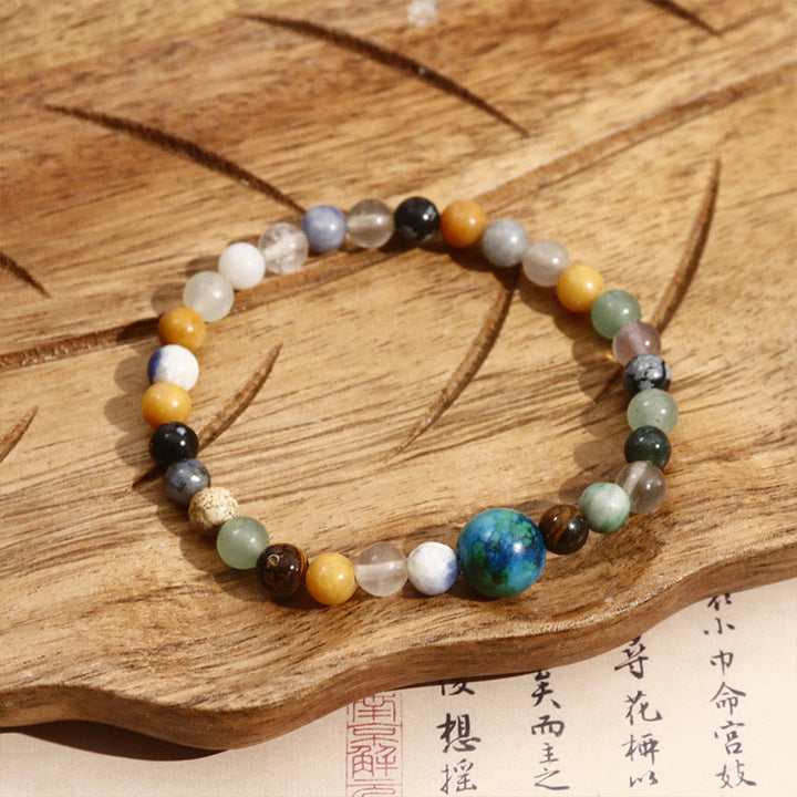 Buddha Stones Shoushan Stone Red Agate Prosperity Bracelet - Agate Blue Round Bead(Wrist Circumference: 14-16cm) - image 18